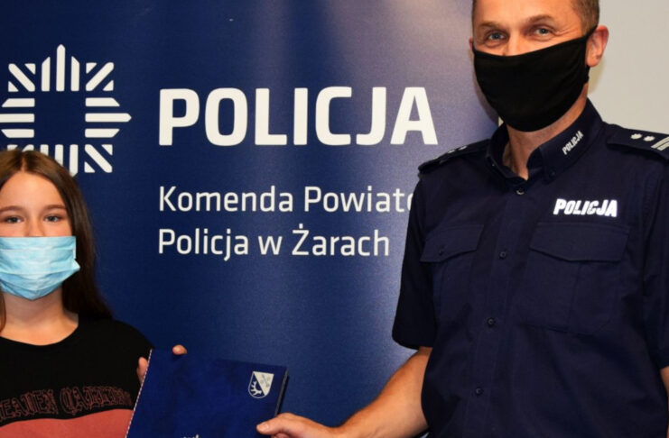 Wspaniała postawa 12-letniej Kornelii dostała doceniona przez komendanta