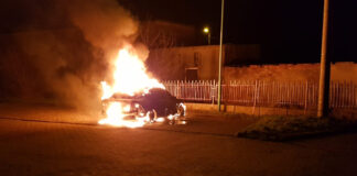 Pożar samochodu w Lubsku