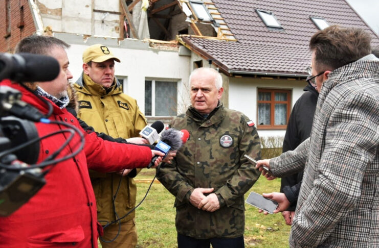 Władysław Dajczak konferencja po orkanie Dudley