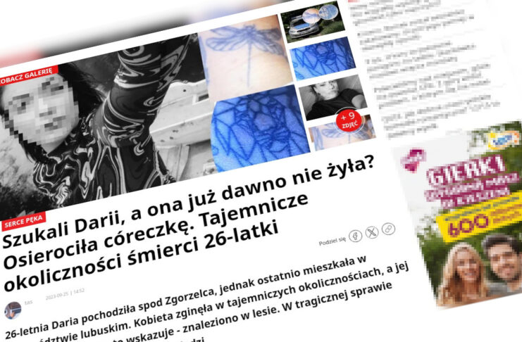 Czy zwłoki kobiety znalezione w lesie koło Jasienia to 26-letnia Daria? Czy zwłoki kobiety znalezione w lesie koło Jasienia to 26-letnia Daria?